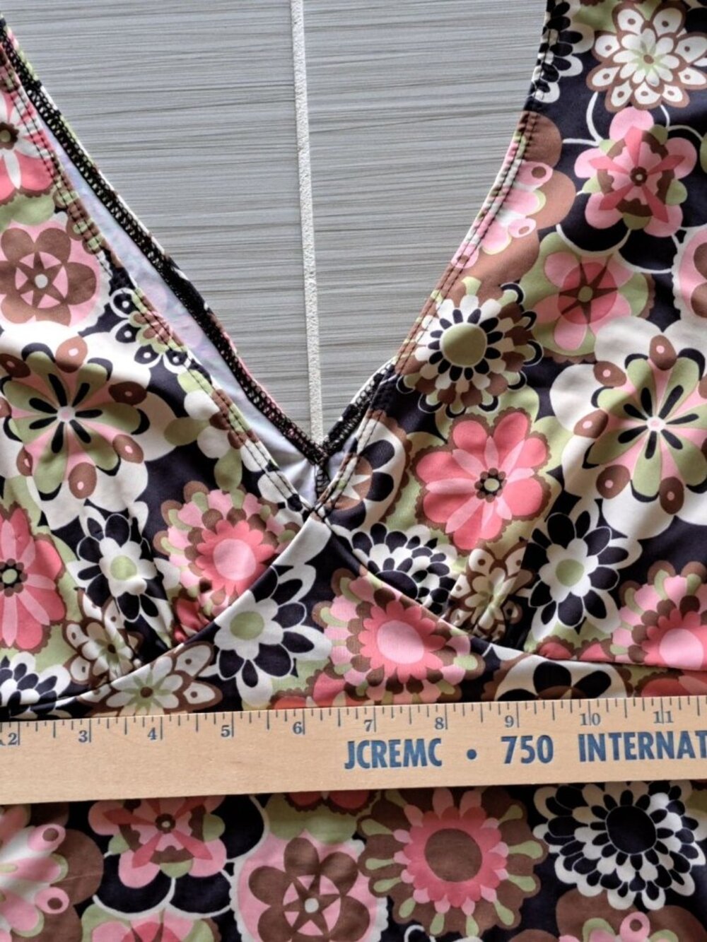 Y2K Rampage Babydoll Floral Print V-Neck Sleeveless Blouse Sheer Ruffle Trim S - Picture 10 of 10